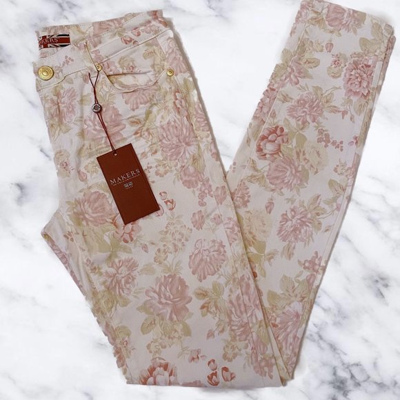 Makers of True Originals Denim - Makers Women's Pastel Floral Skinny Jeans- NWT